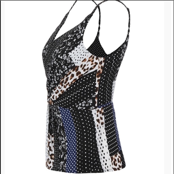 Cabi Crossover Cami, #3787 Polka dot animal print - Picture 6 of 10